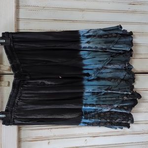 Windhorse black and blue tie-dye skirt Sz,S/M